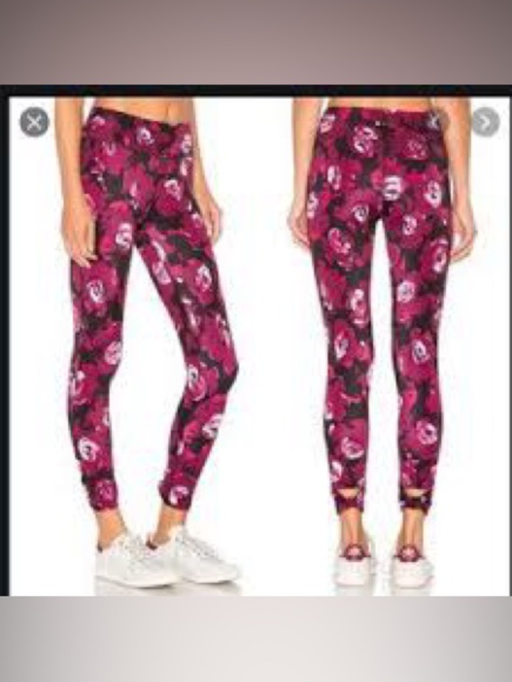 kate spade black and pink floral active leggings